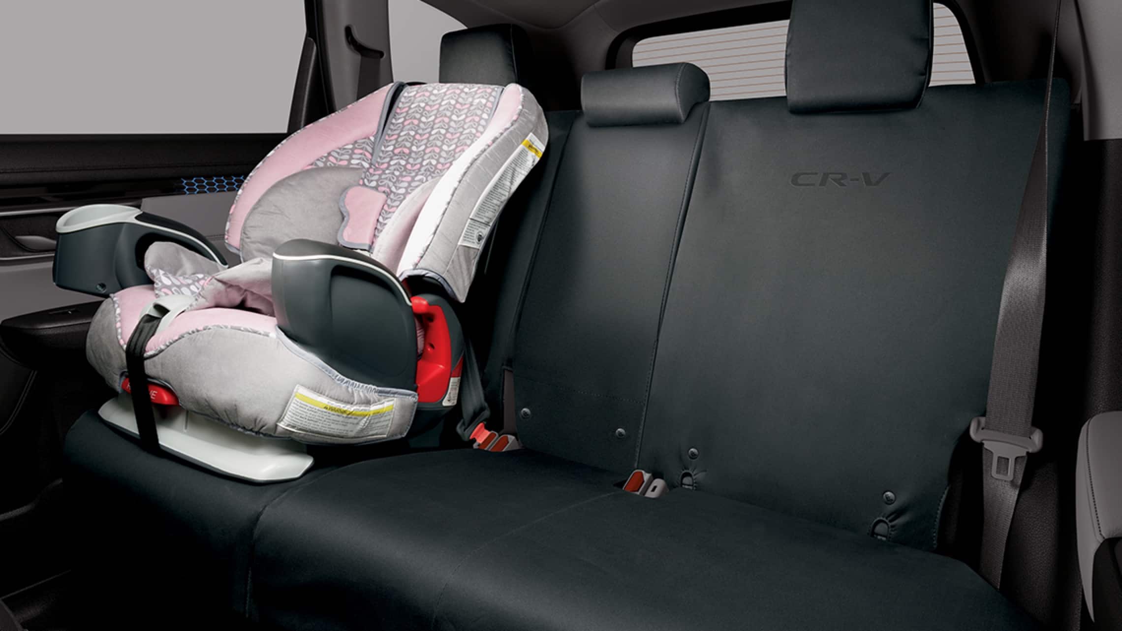 2019 Honda CR-V interior with Honda Genuine Accessory rear seat covers.