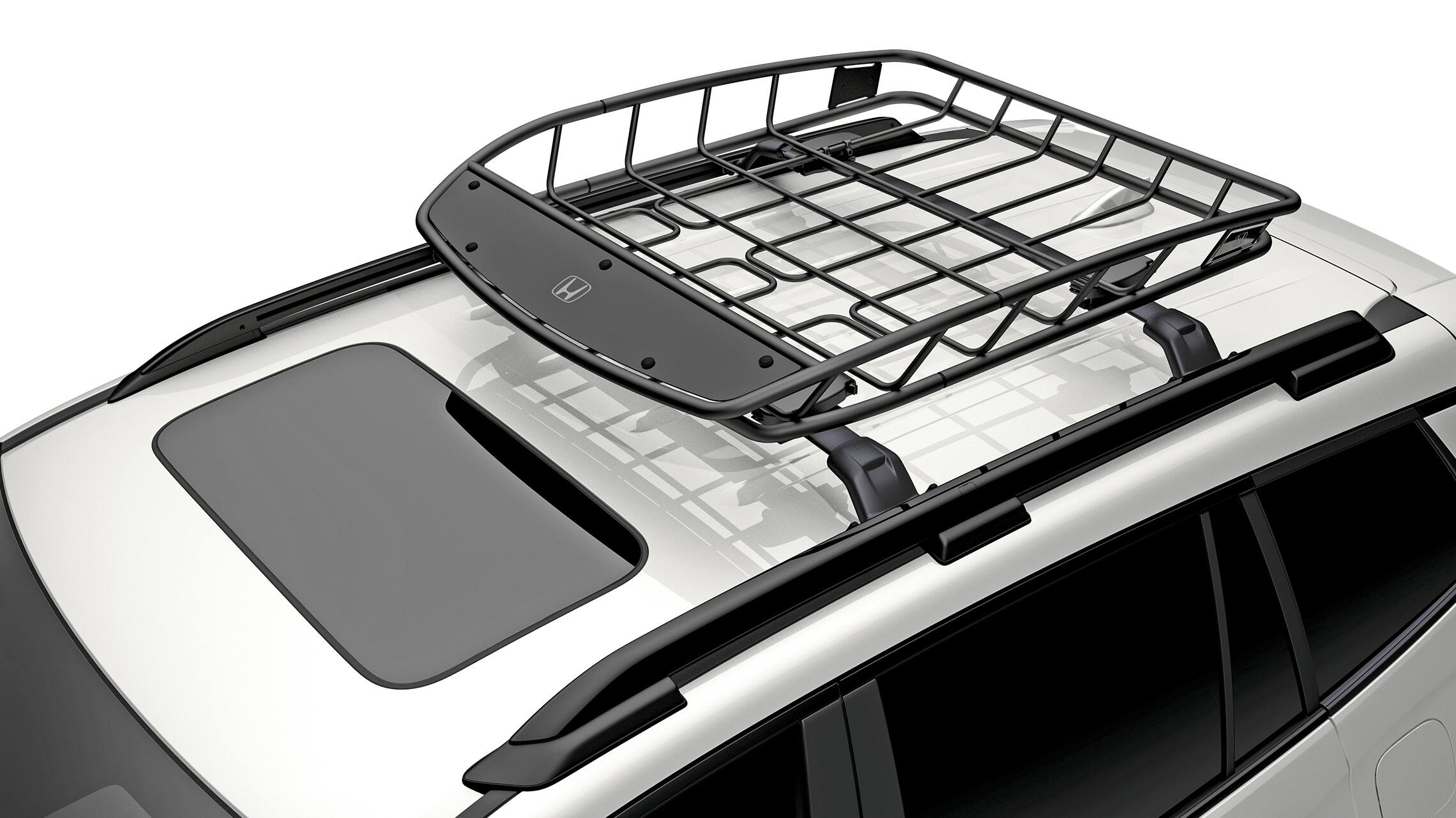 Detail of accessory roof basket on the 2019 Honda Passport